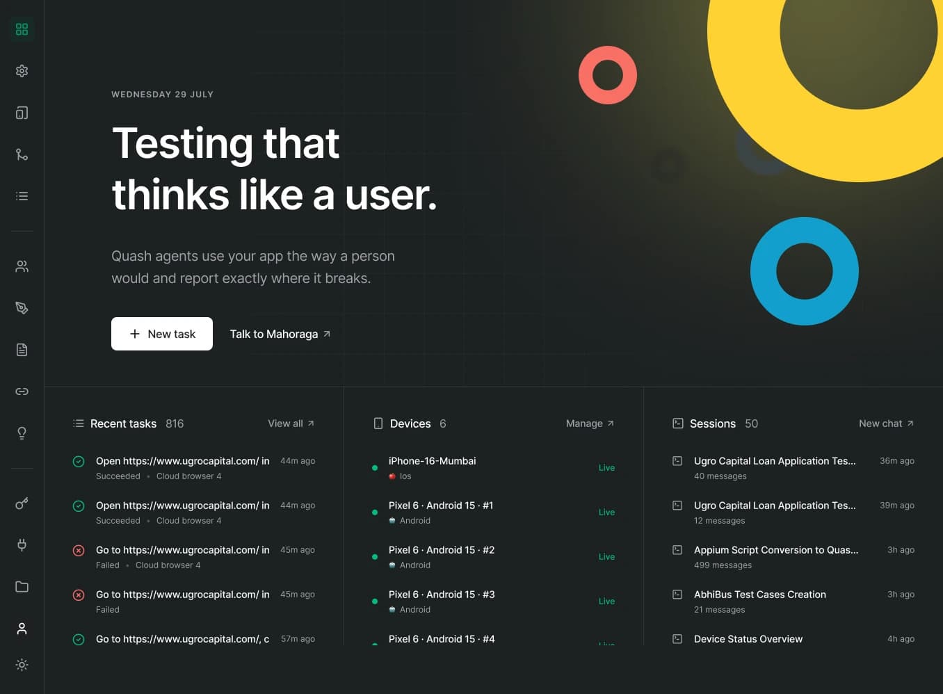 Quash platform interface