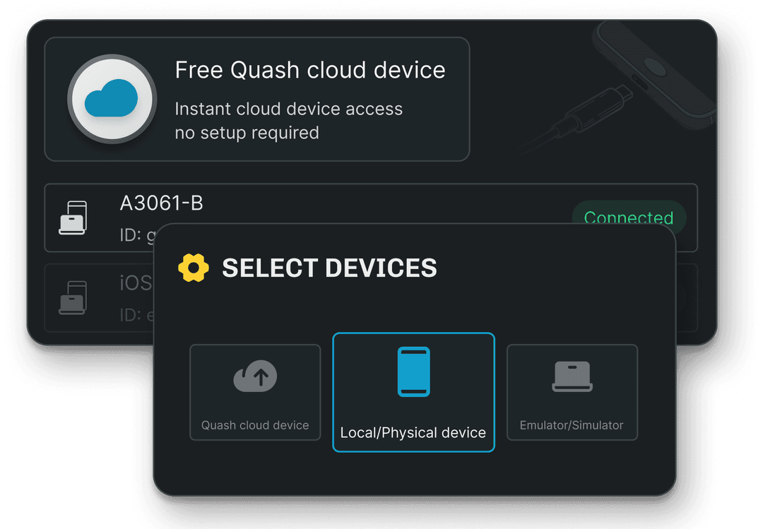 Device selection and cloud device interface