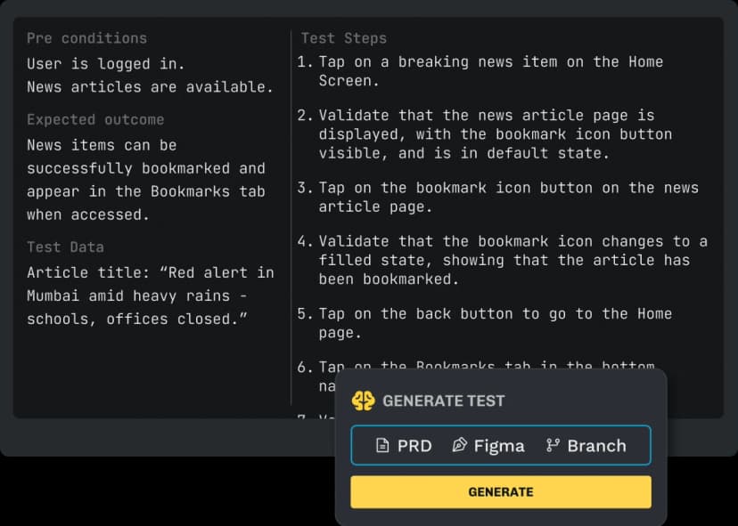 AI test generation Illustration