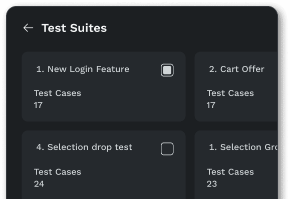 Right interface showing test generation features