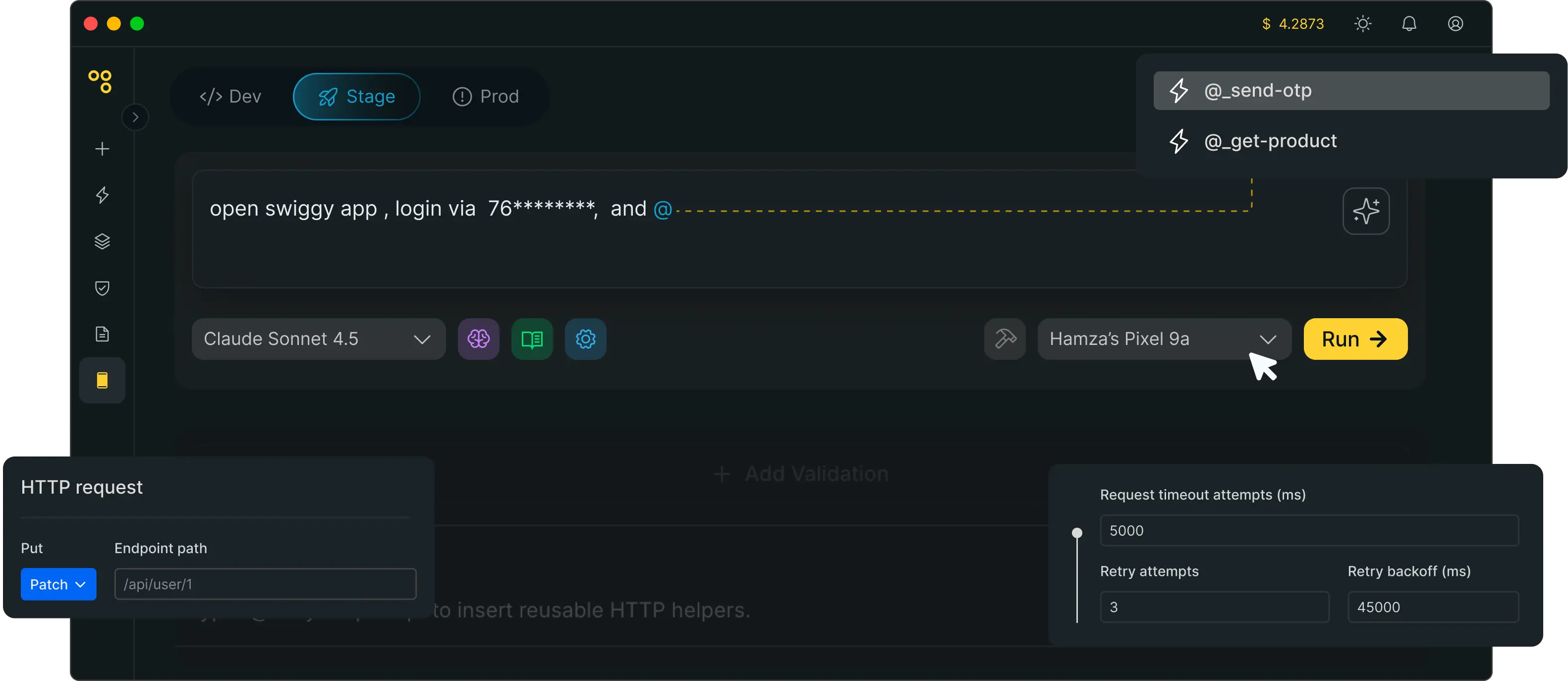 Backend validation interface - HTTP requests, validation and retry settings