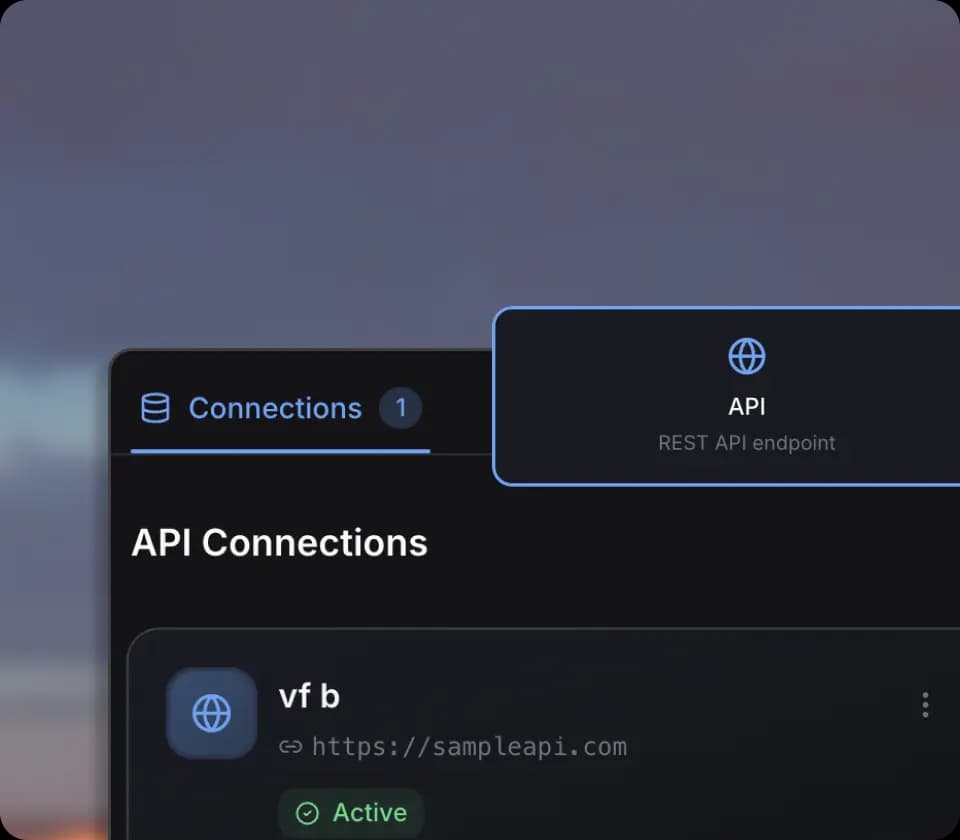 Connect your backend - API connections