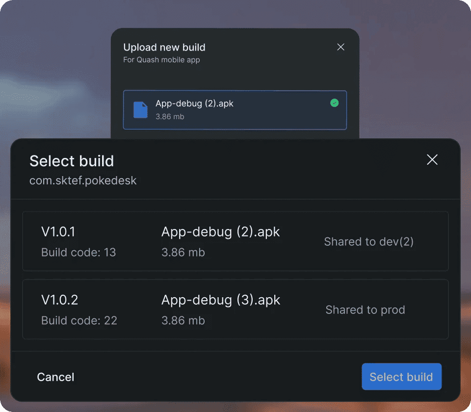 App and build management